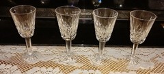 4 Vintage Waterford Crystal liquor glasses, approx 5 1/4”, mint condition 2 oz
