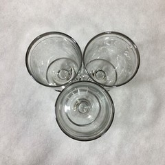 Lot of 3 Crystal Iced Tea Glasses Double Platinum Trim Foot 5-3/4″ Vintage