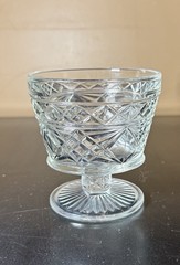 Set of 6 Vintage pressed glass goblets & matching set of 5 champagne/sherbet set