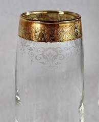 Vintage Cellini Champagn Glasses Italy Etched Crystal 24k Gold Rim C9N1 Set Of 3