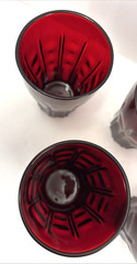 7 Vintage Anchor Hocking High Point Royal Ruby Red Glass Tumblers 4 1/4″ 1940s