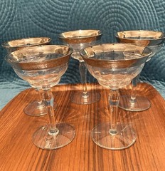 Glastonbury Rambler Rose Etched Platinum Trim Stemmed Optic Tall Champagne – 5