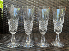 Exquisite Set of 4 WATERFORD CRYSTAL Kenmare (Cut) Fluted Champagne Glasses MINT