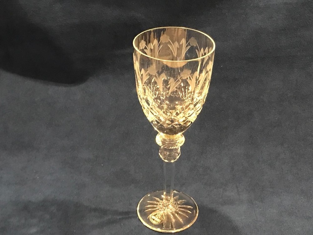 Rogaska Lead Crystal QUEEN Pattern CUT 7 3/4″ Clear WINE GLASS – NICE!