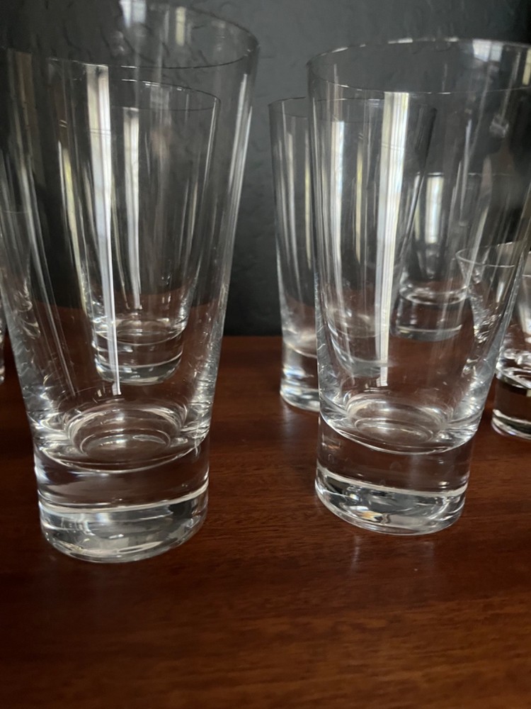 Clear crystal glass 5 3/4 high highball, water Finland? Lot of four. Littala.