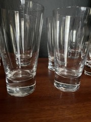 Clear crystal glass 5 3/4 high highball, water Finland? Lot of four. Littala.