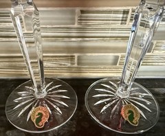 Pair Of Waterford Crystal Lismore Crimson Hock Wine Glasses, Made In Poland
