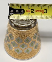 7 Culver Valencia 22 Karat Gold Double Old Fashion Flared Green Diamond Glasses