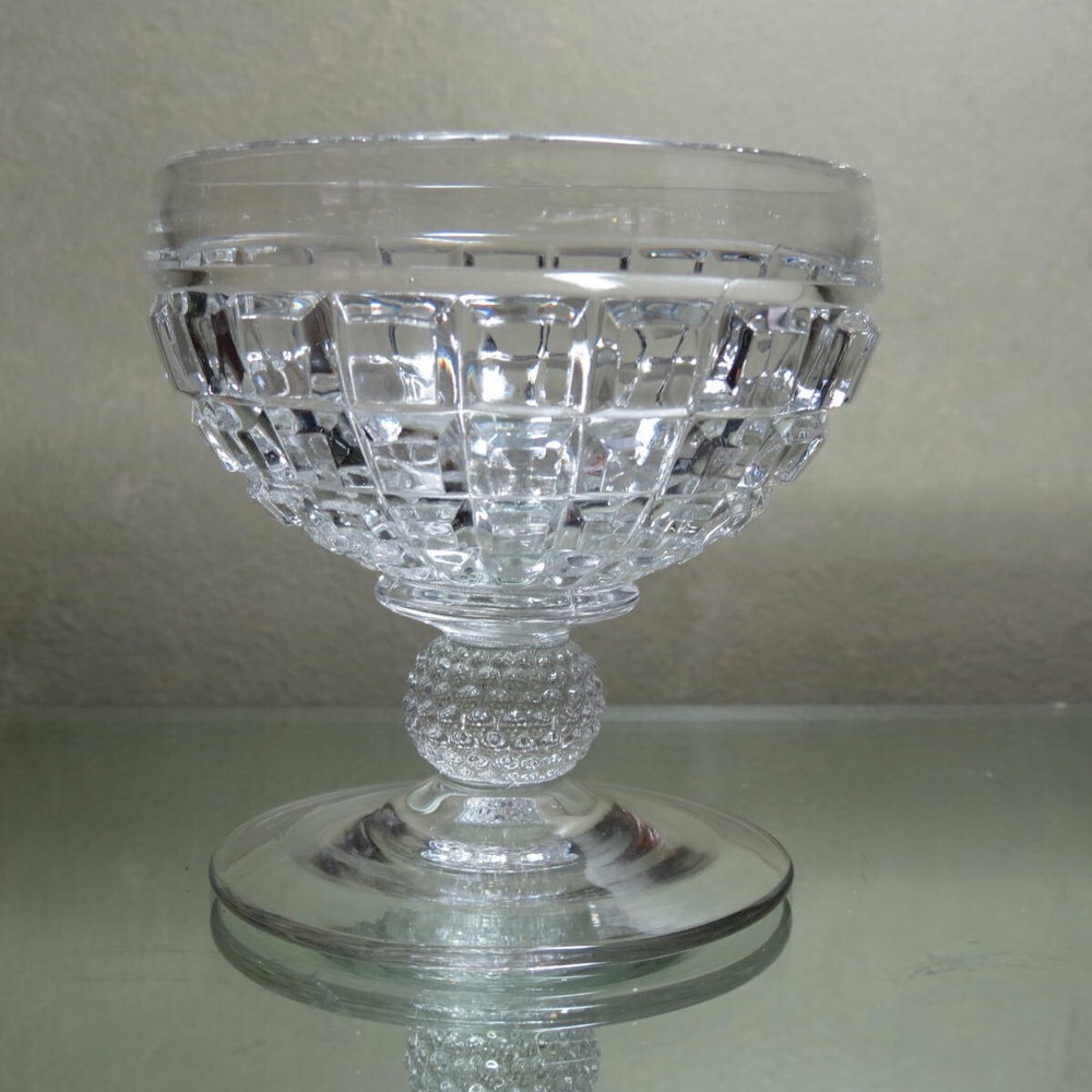 Heisey Victorian Clear #1425 Low Sherbet 3 1/2 block pattern