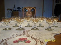 Libbey Vtg 22 Karat Maple & Oak Elm Leaf Tumbler’s & Stemmed Glasses Set Of 32