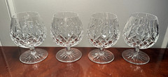 Vtg Set of 4 WATERFORD CRYSTAL Araglin Pattern Brandy Snifters Glasses IRELAND