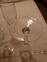 crystal d’arques champagne flutes Set 6 2″ X 6 1/4″ Twisted Stem