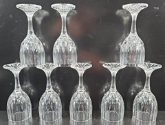 (8) Cristal D’Arques Bretagne Cordial Glasses Set Vintage Small Cut Stemware Lot