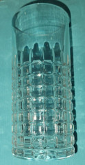 Lot Of 4 Faceted Square Cut Crystal Highball Glasses Tumblers 5.75″ Tall