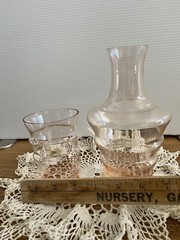 vintage Tiffin Night Set Carafe And Glass Bedside Tumble Up In Pink