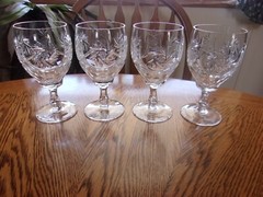 Wine Pinwheel Star 10 Oz Bowl Bohemia 6″ Foot Crystal Wine – Set of 4