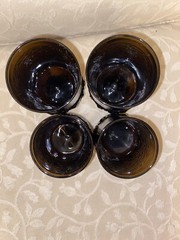 4 Vintage Franciscan Goblets, Madeira Smoke Brown Glass Renaissance HEAVY
