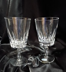 Gorham Citadel Epic Clear Crystal Wine Glasses 1973-1974 Set Of 2 Signed