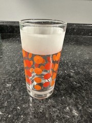 2 1950’s Orange Polka Dot Hazel Atlas Tumbler Glasses