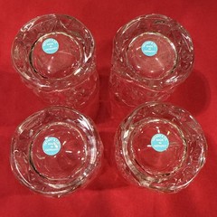 SET OF (4) TIFFANY & CO ROCK CUT HIGHBALL GLASSES, Lead Crystal, 6 1/2″; Germany