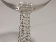 Set of 4 Libbey Twisted Spiral Stem Glass Champagne Coupes 4.75″ Tall