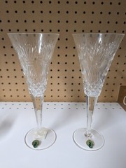 Waterford Crystal 9-1/4″ Toasting Flutes. Millennium Year 2000. Set Of 2