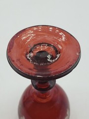 3-5/8″ Shreve Crump & Low Bohemian Ruby Red Cut to Clear Port Glass Grape Etched