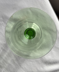 Unk Maker Clear Crystal Green Stem UNK2920 Tall Champagne w/ Cut Grapes Vines
