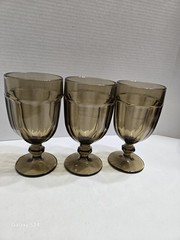 Vintage Set Of (3) LIBBEY DURATUFF GIBRALTAR In Mocha Brown Color Goblets- 16…