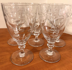 Vintage Fostoria «Carousel» (8) Iced tea Glasses – Stem 6080 – Cut 863