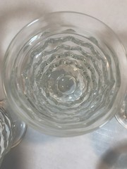 6- Vintage Indiana Glass Colony Whitehall Cubist Clear Footed Juice Glass 4oz
