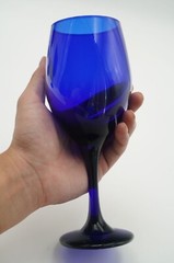 Vintage Libbey Premiere Cobalt Blue Glass Goblets Lot of 4