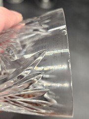 Set of 4 Vintage Bohemian Hand Cut Crystal Pinwheel Fan Flared Glasses 8 oz