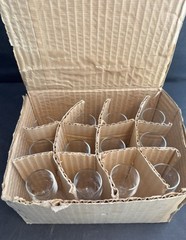 Vintage Set Of 12 Small H 3.25” Liquor/ Cordial Glasses