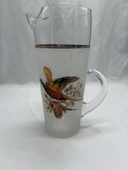 Vintage West VA. Specialties Pebbled Textured Frosted Glass Cocktail Pitcher