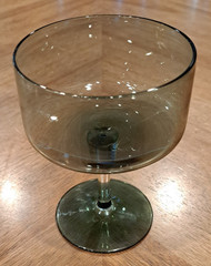 Vintage LENOX Crystal Glass, Mid-Century Blue Smoke Champagne Coupe, 1960s-1970s