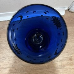 Libbey Glass Company Celestial Cobalt Blue Sun Moon Stars Water Goblet