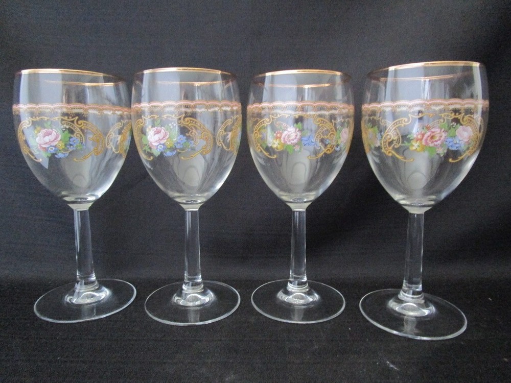 Royal Albert Lady Carlyle – Gold Trim – Stemmed Glasses – Set Of 4