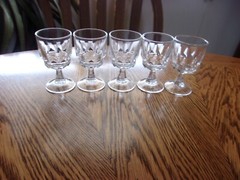 Liquor Cordial Arcoroc Artic Wine Crystal Cut 6-Sided Stem 1.5 Oz – Set of 5