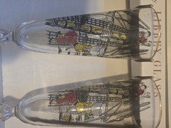 1950s Libbey Glass Hostess Box Set of 8 Treasure Island Pirates Cocktail Glasses