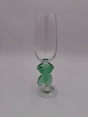 Rare Vintage Schott Zwiesel Inferno Nude Female Figure Colorful Champagne Glass