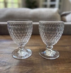 2 Villeroy & Boch Boston Clear Water Goblets Crystal Glasses Stemmed Wine – 5.5”