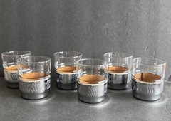 Mid Century Modern Silver Sleeve 8 oz. Koozie Glasses Set of 6