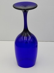 4 Libbey Premiere Cobalt Blue Wine Glasses Goblets 7.25″