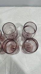 Libbey Mauve Light pink purple wine water glasses 8 Oz vintage 90s set of 7