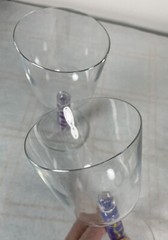 2 James Nadal Art Glass Signed Wine Glasses