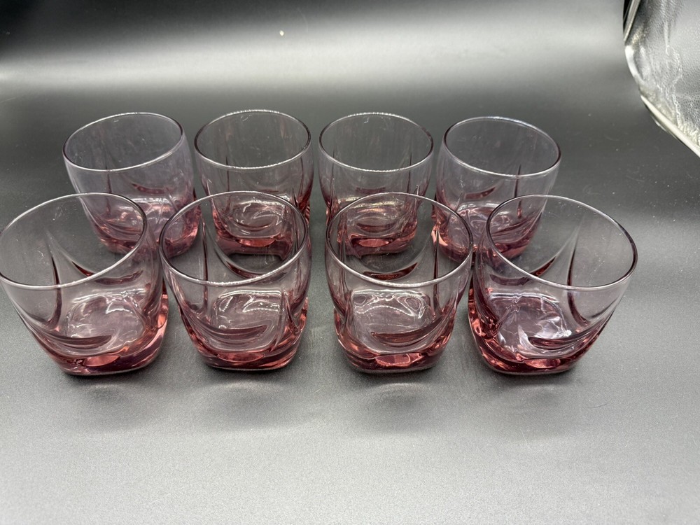 8- Libbey Imperial Plum Old Fashioned Glasses Set Whiskey Rocks Glass Tumblers