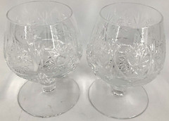 Brandy Cognac Snifter Echt Bleikristall Handgeschliffen Germany 3.25 Etch Set 3