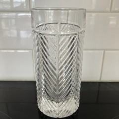 RALPH LAUREN~ Crystal 6.25″ H IGHBALL/TUMBLER GLASS (Herringbone, 14oz)~ Germany