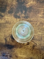 RARE 1891 KINGS CROWN THUMBPRINT 5 5/8″ GOBLET-GREEN DOTS XLCR ADAMS & CO EAPG